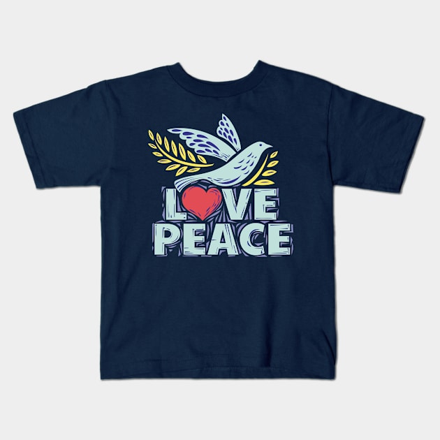 Love Peace Kids T-Shirt by UniqueDesignsCo